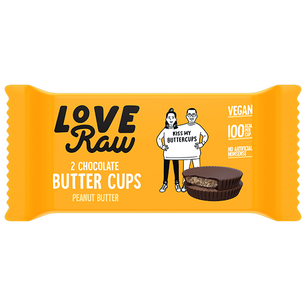 Love Raw Butter Cups - Peanut Butter - 18x34g