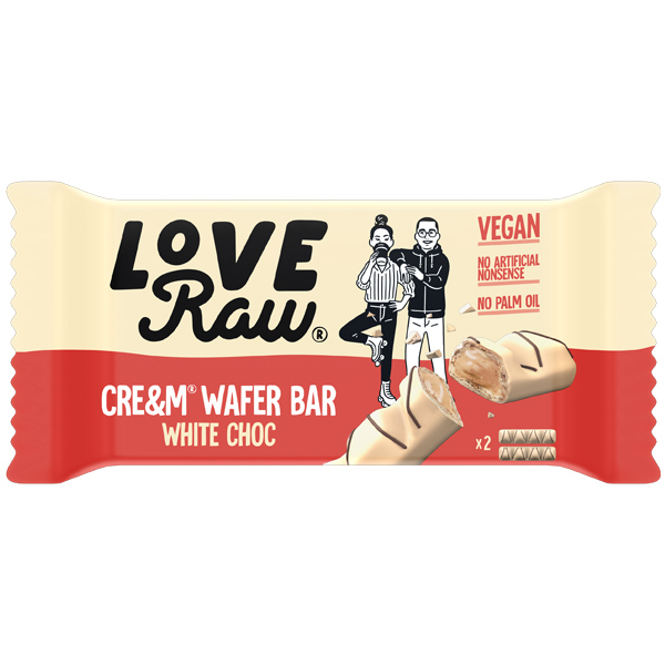 Love Raw - Vegan Cream Wafer Bars - White Choc - 12x45g