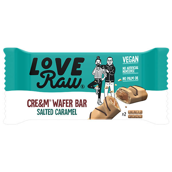 Love Raw - Vegan Cre&m Wafer Bars - Salted Caramel - 12x45g