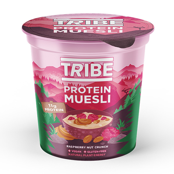 Tribe Active Oats Pot Raspberry Nut Crunch 8x60g DDC Foods Ltd