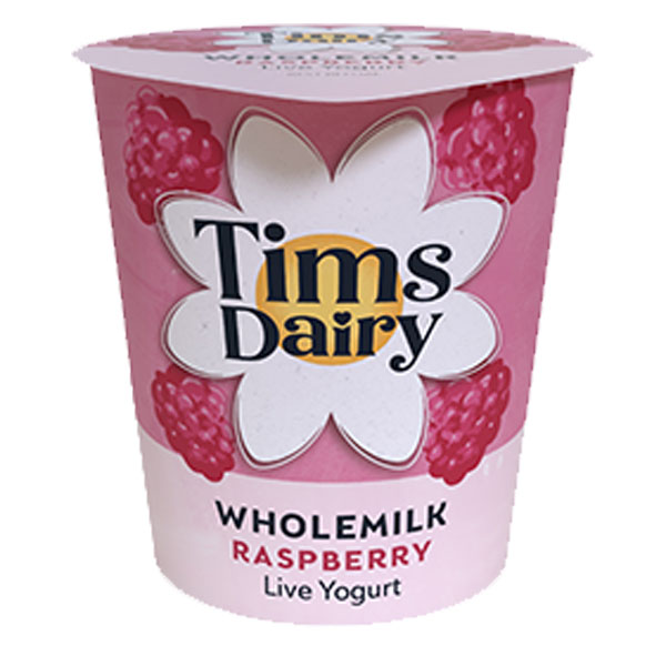 Tims Dairy Live Whole Milk Raspberry Yoghurt 12x150g DDC Foods Ltd