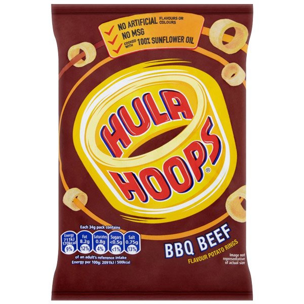 Hula Hoops BBQ Beef 32x34g DDC Foods Ltd