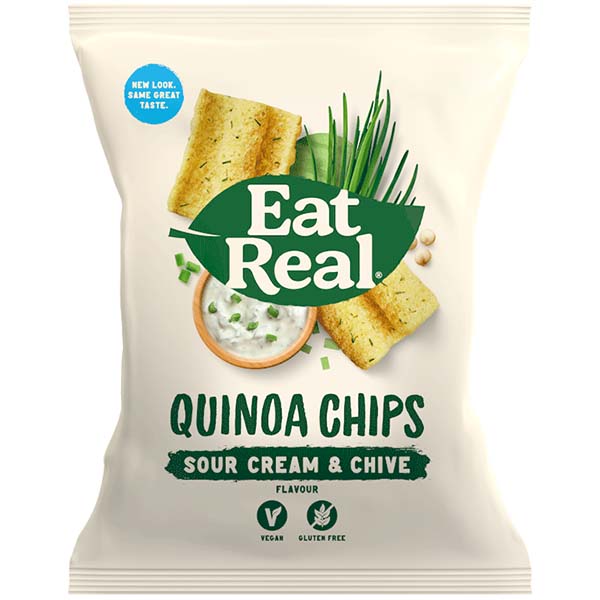 Eat Real Quinoa Chips Sour Cream & Chive 12x30g DDC Foods Ltd