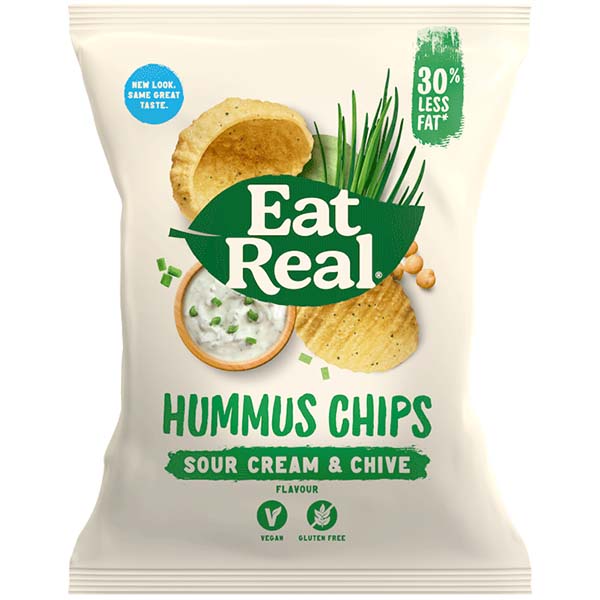 Eat Real Hummus Chips Sour Cream & Chive 12x45g DDC Foods Ltd