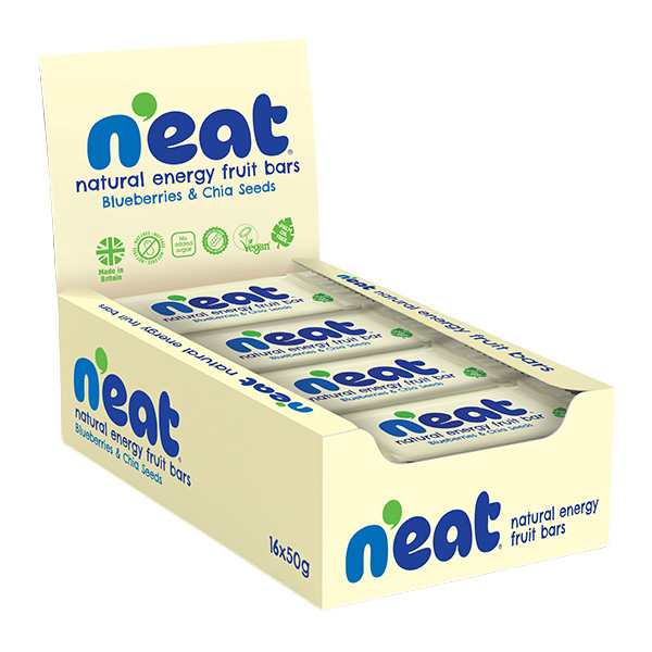N'eat - Natural Energy Bar - Blueberries & Chia Seeds - 16x50g