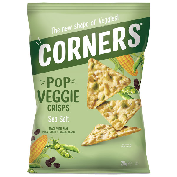 Corners Pop Crisps - Sea Salt - 18x28g | DDC Foods
