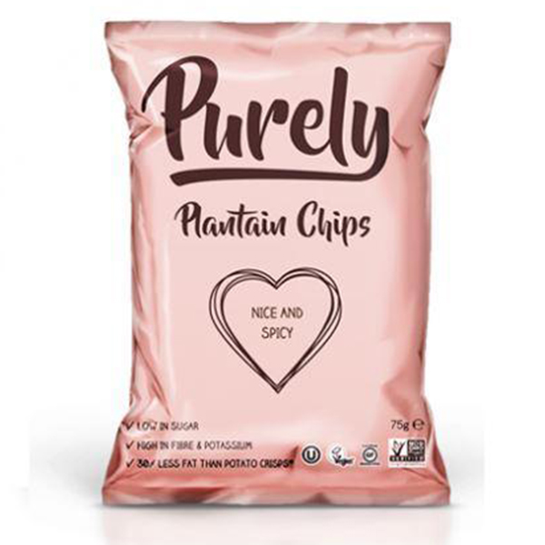 Purely Plantain Chips - Nice & Spicy - 24x75g