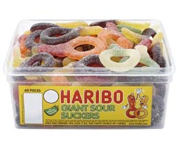 Haribo Giant Sour Suckers 60Pcs Tub