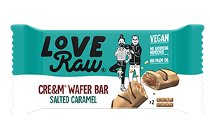 Love Raw - Vegan Cre&m Wafer Bars - Salted Caramel - 12x45g
