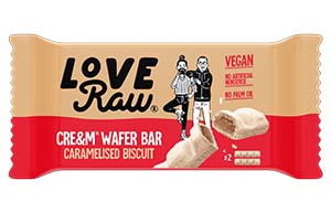 Love Raw - Vegan Cre&m Wafer Bars - Caramelised Biscuit - 12x45g