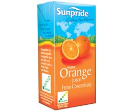 Sunpride Juices - 100% Orange - 12x1L