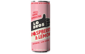 Lo Bros Kombucha Can - Low Sugar - Raspberry & Lemon - 12x250mll