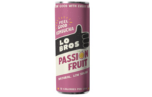 Lo Bros Kombucha Can - Low Sugar - Passionfruit - 12x250ml