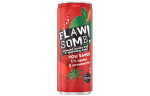 Flawsome Can - Apple & Strawberry - Lightly Sparkling Juice - 24x250ml