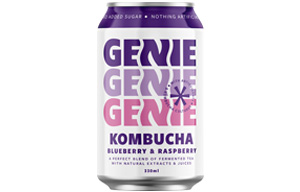 Genie Kombucha - Can - Blueberry & Raspberry - 12x330ml