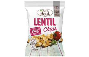 Eat Real - Lentil Chips - Tomato & Basil - 12x40g