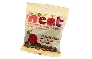 N'eat Nibbles Dried Cranberries, Raisins & Seeds - 12x50g