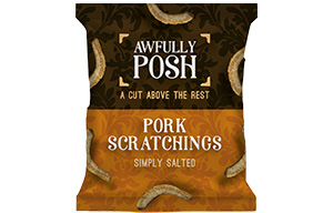 Awfully Posh - Pork Scratchings - Simply Salted - 10x40g