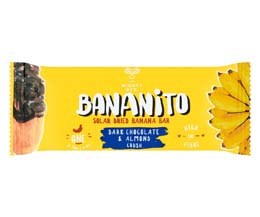 Bananito Bar - Dark Choc & Almond Dried Banana - 12x30g