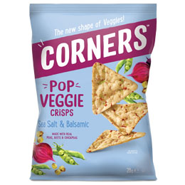 Corners Pop Veggie Crisps - Salt & Balsamic - 18x28g