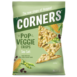 Corners Pop Veggie Crisps - Sea Salt - 18x28g
