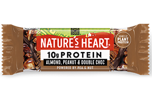 Natures Heart - 10g Protein - Almond, Peanut & Double Choc - 12x45g