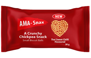 AMA Snax Chickpea Snack - Thai Sweet Chilli - 24x30g