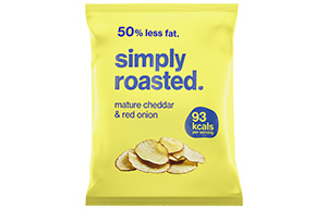 Simply Roasted Crisps - Mature Cheddar & Red Onion - 24x21.5g