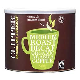 Clipper Coffee - F/T Organic Decaf Arabica  - 1x500g Tub